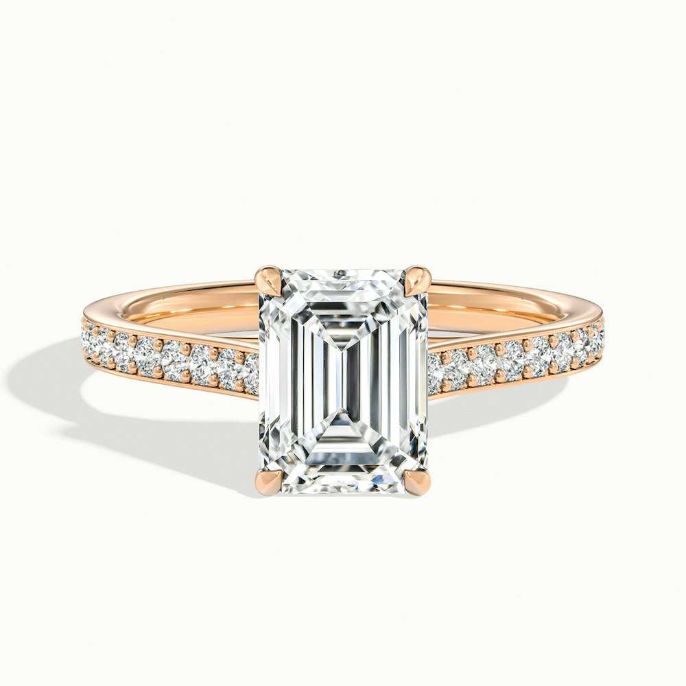 Moissanite 1.50 CT Emerald  Cut Diamond Engagement Ring