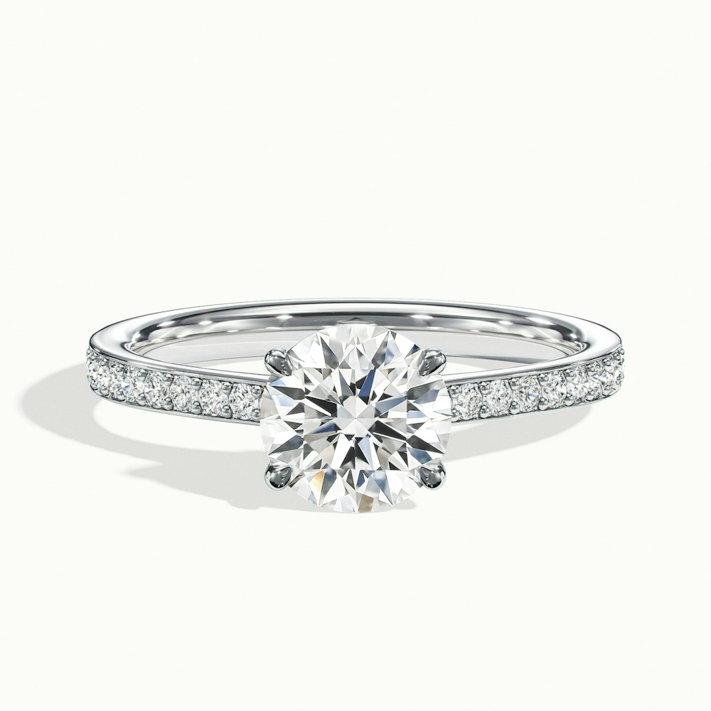 Moissanite 1.40 CT Round Cut Diamond Art Deco Engagement Ring