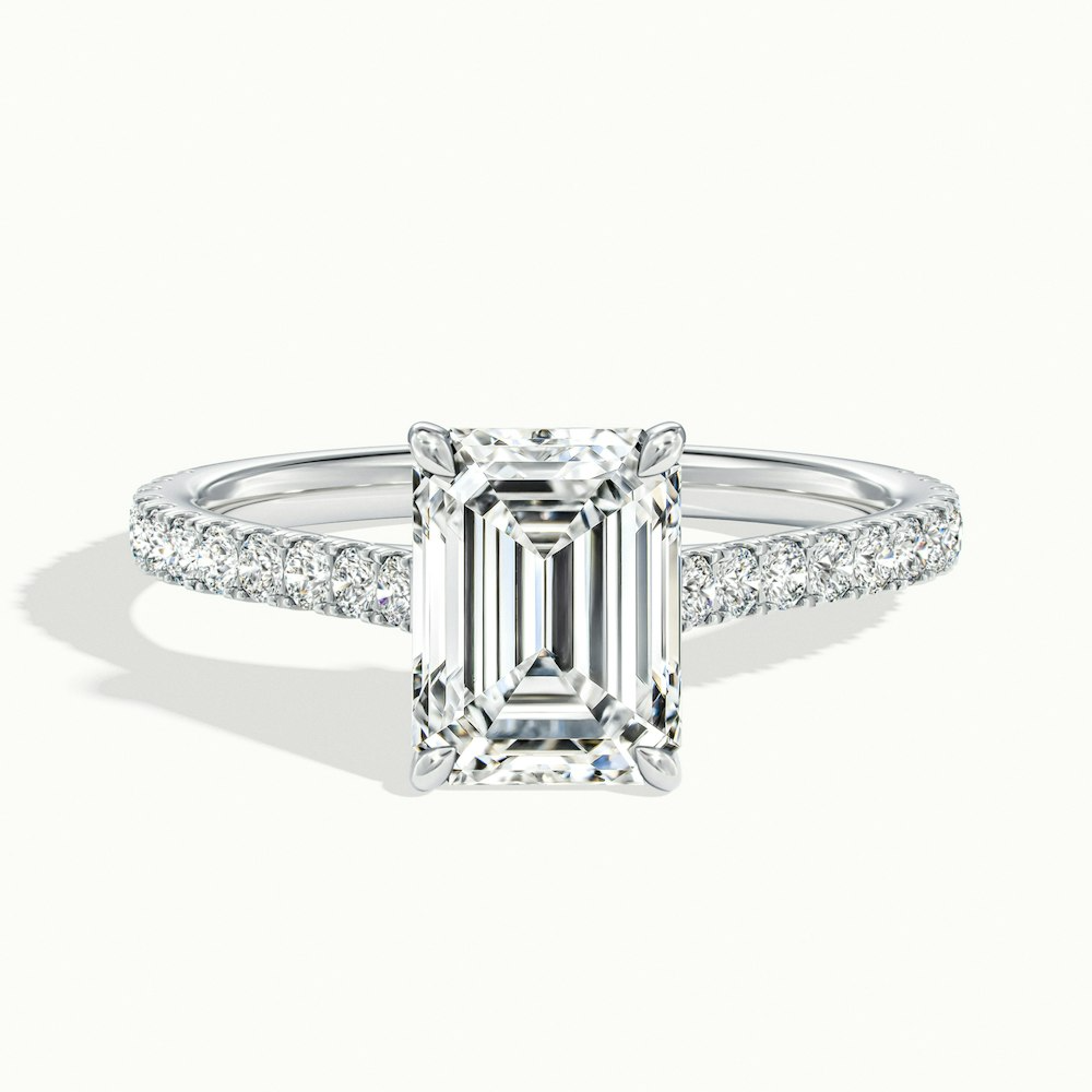 Moissanite 1.50 CT Emerald  Cut Diamond Victorian Engagement Ring