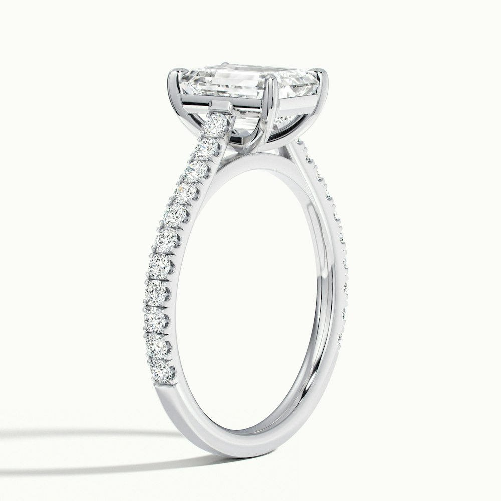 Moissanite 1.50 CT Emerald  Cut Diamond Victorian Engagement Ring