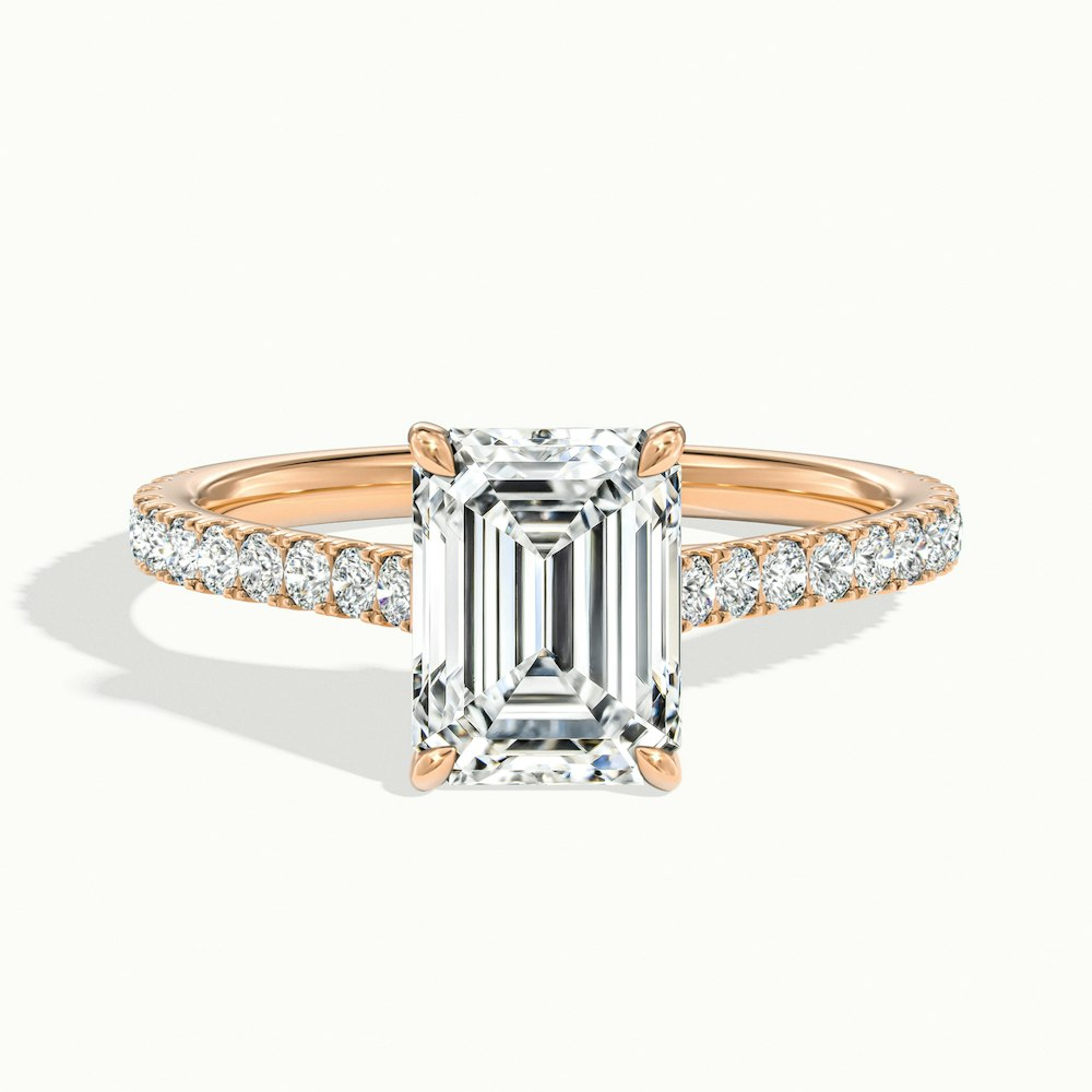 Moissanite 1.50 CT Emerald  Cut Diamond Victorian Engagement Ring