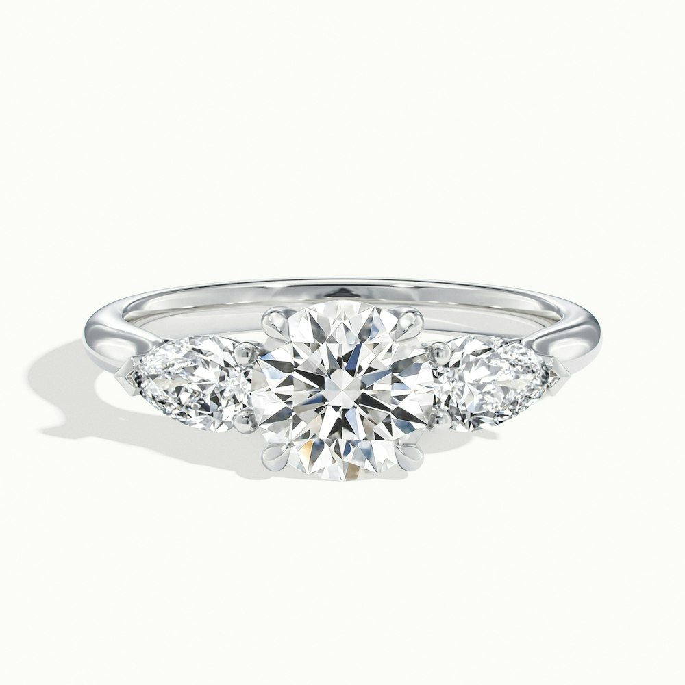 Moissanite 2.00 CT Round Cut Diamond Art Deco Anniversary Ring