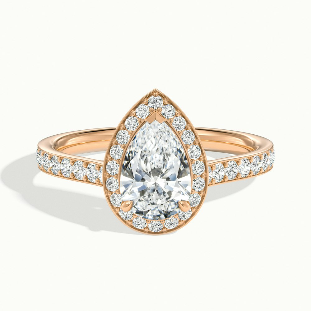 Moissanite 1.20 CT Pear Cut Diamond Edwardian Engagement Ring