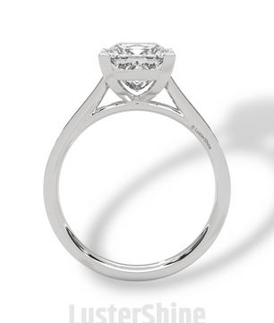 Princess Cut Diamond Engagement Ring – 2 Carat Solitaire Ring – Yellow Gold Wedding Ring – 4 Prong Setting – Handmade Fine Ring Gift for her