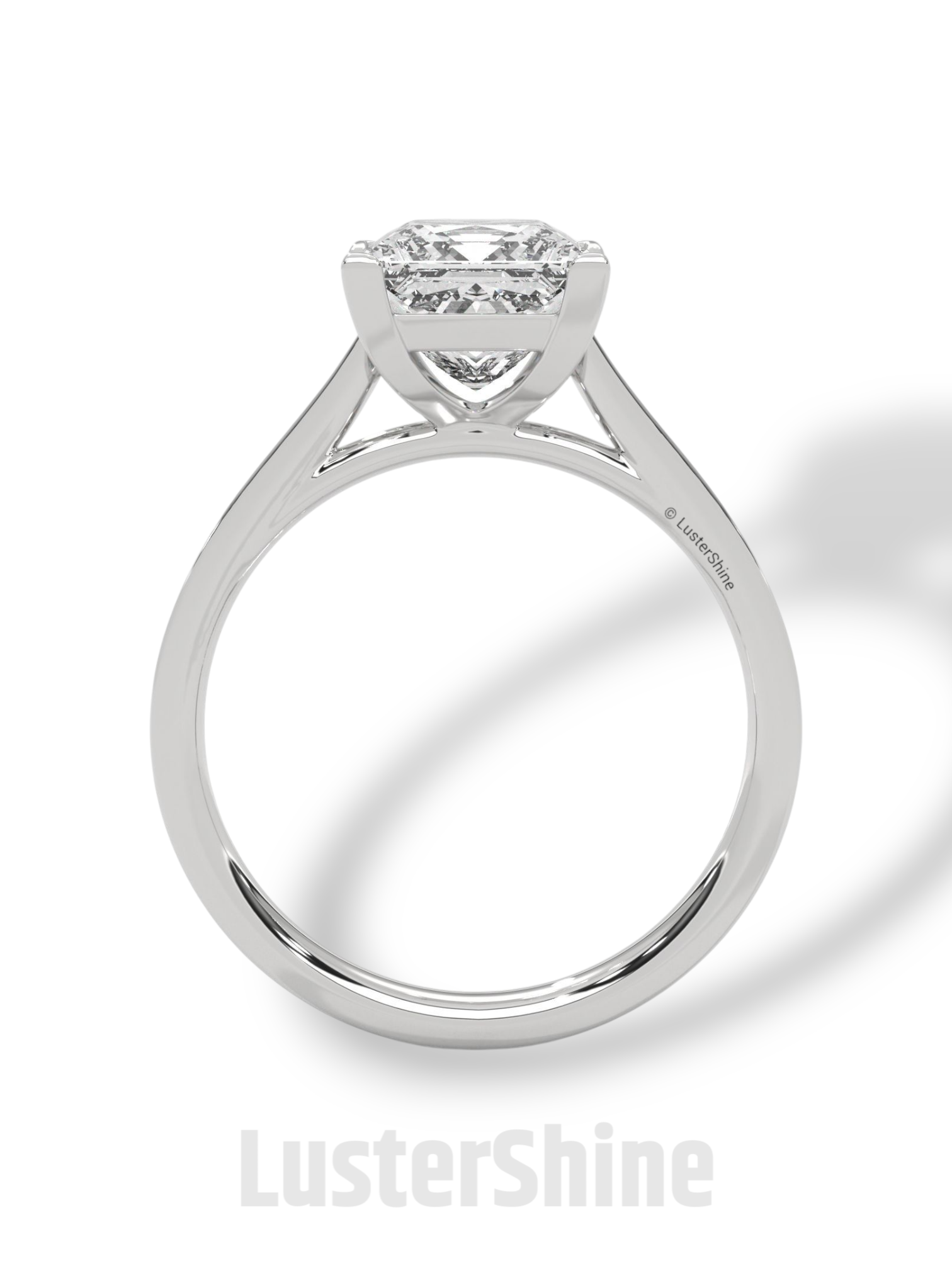 Princess Cut Diamond Engagement Ring – 2 Carat Solitaire Ring – Yellow Gold Wedding Ring – 4 Prong Setting – Handmade Fine Ring Gift for her