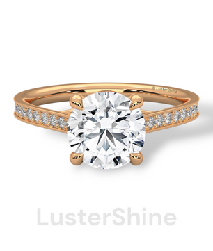 Round Cut Diamond Engagement Ring – 2CT Solitaire Ring – Six Prong Gold Ring – 14K Yellow Gold – Classic Bridal Ring – Dainty Promise Ring
