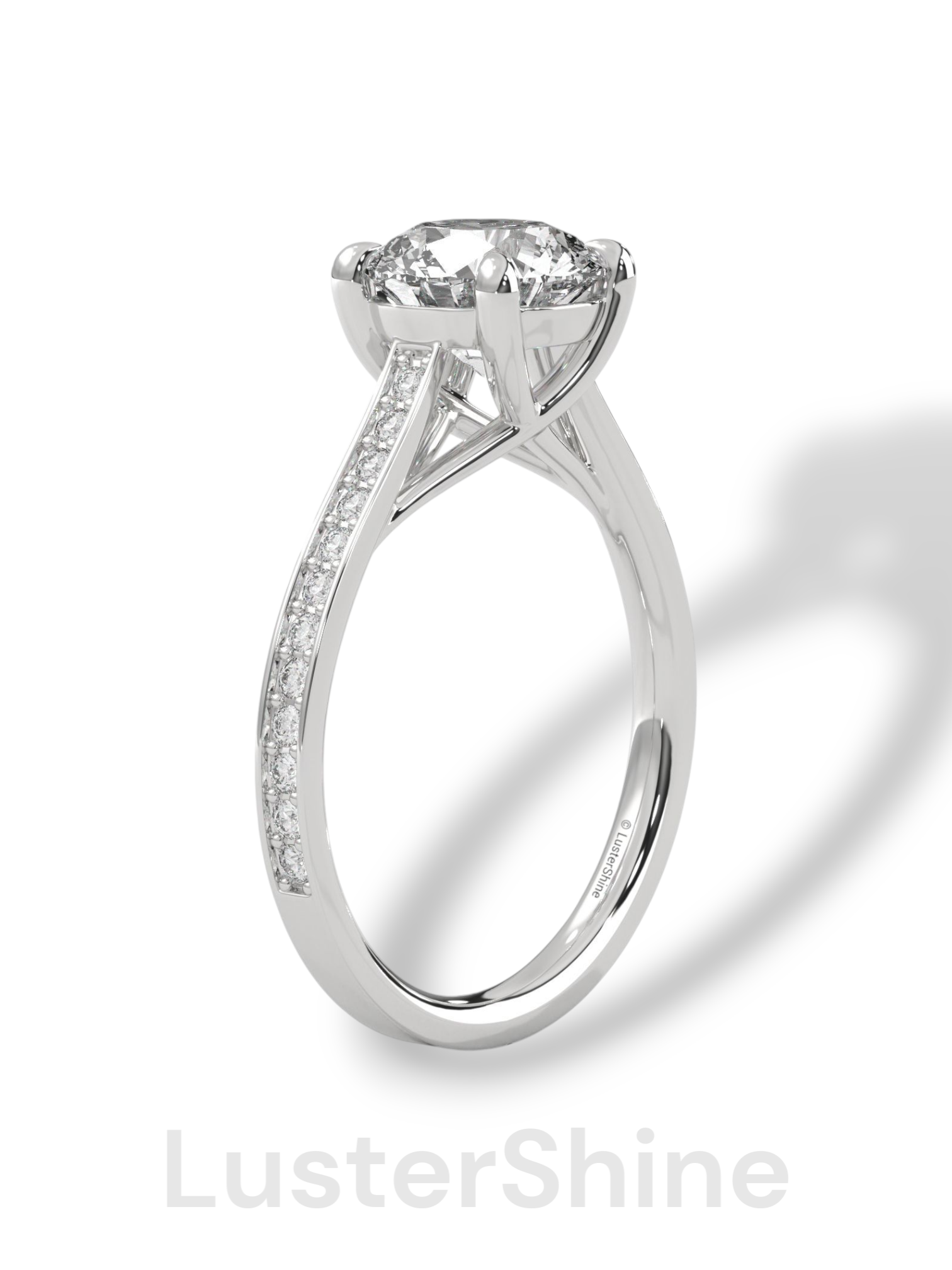 Round Cut Diamond Engagement Ring – 2CT Solitaire Ring – Six Prong Gold Ring – 14K Yellow Gold – Classic Bridal Ring – Dainty Promise Ring