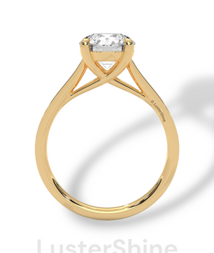 Round Cut Diamond Engagement Ring – 2CT Solitaire Ring – Six Prong Gold Ring – 14K Yellow Gold – Classic Bridal Ring – Dainty Promise Ring