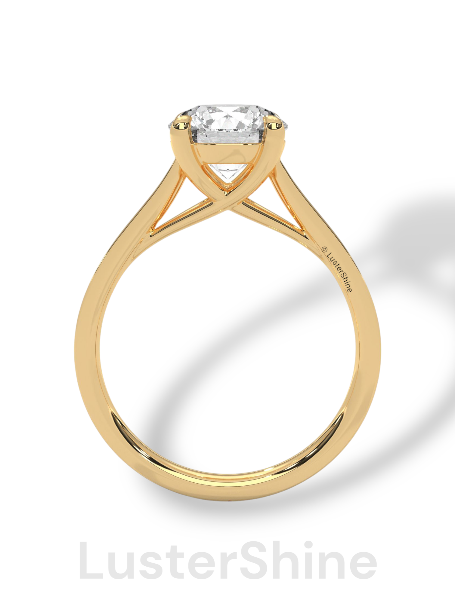 Round Cut Diamond Engagement Ring – 2CT Solitaire Ring – Six Prong Gold Ring – 14K Yellow Gold – Classic Bridal Ring – Dainty Promise Ring