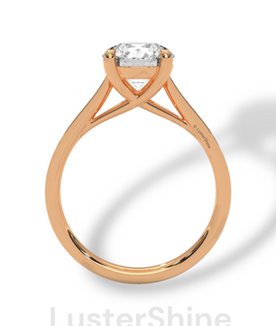 Round Cut Diamond Engagement Ring – 2CT Solitaire Ring – Six Prong Gold Ring – 14K Yellow Gold – Classic Bridal Ring – Dainty Promise Ring