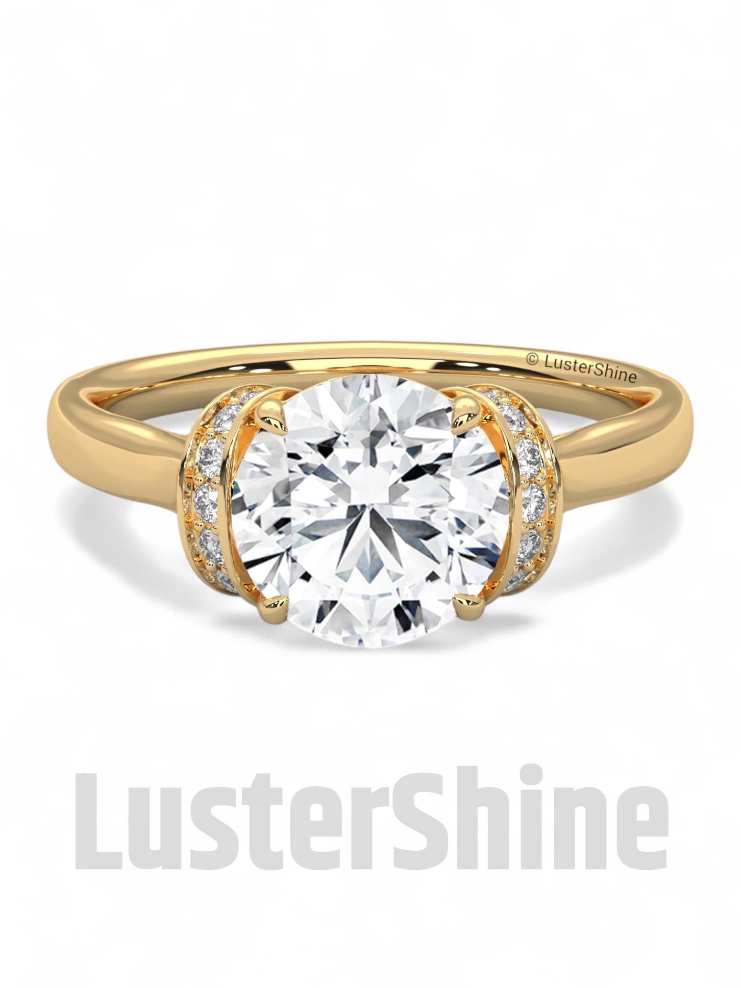 Handcrafted Round Solitaire Ring – Custom Engagement Ring – Timeless Gold Engagement Band – Rose Gold or Platinum Custom Size Ring Gift her