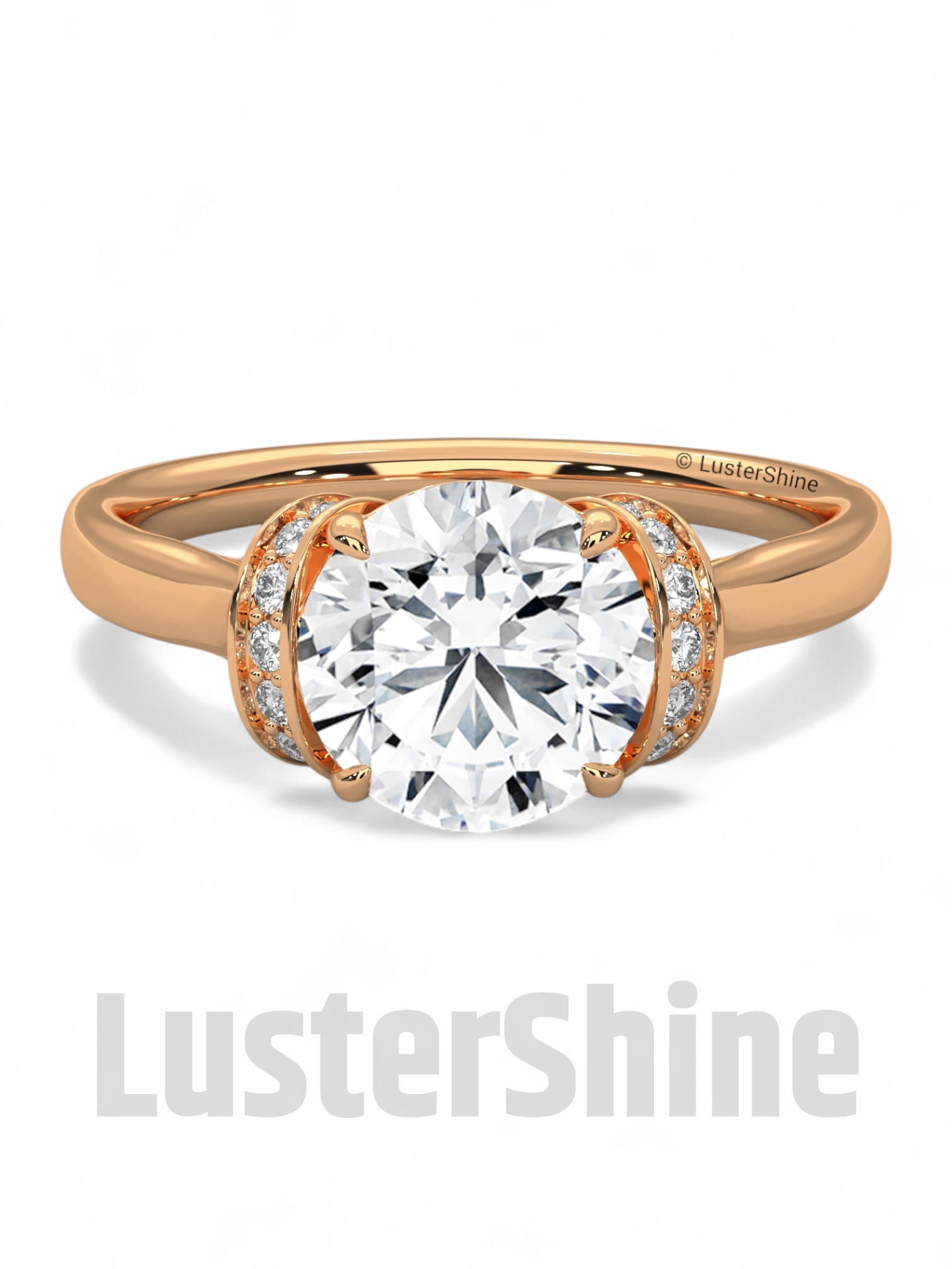 Handcrafted Round Solitaire Ring – Custom Engagement Ring – Timeless Gold Engagement Band – Rose Gold or Platinum Custom Size Ring Gift her
