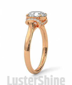 Handcrafted Round Solitaire Ring – Custom Engagement Ring – Timeless Gold Engagement Band – Rose Gold or Platinum Custom Size Ring Gift her