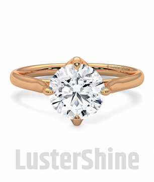 8 mm Round Solitaire Engagement Ring – Handcrafted Cathedral Solitaire Engagement Ring – Four Prong Setting Ring – Gift Ring by LusterShine