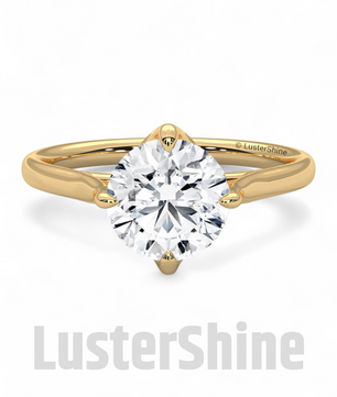 8 mm Round Solitaire Engagement Ring – Handcrafted Cathedral Solitaire Engagement Ring – Four Prong Setting Ring – Gift Ring by LusterShine