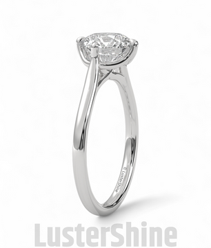 8 mm Round Solitaire Engagement Ring – Handcrafted Cathedral Solitaire Engagement Ring – Four Prong Setting Ring – Gift Ring by LusterShine