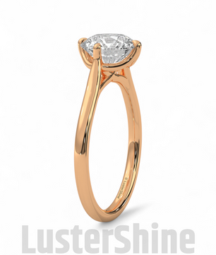 8 mm Round Solitaire Engagement Ring – Handcrafted Cathedral Solitaire Engagement Ring – Four Prong Setting Ring – Gift Ring by LusterShine