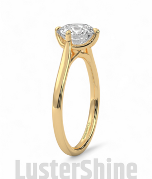 8 mm Round Solitaire Engagement Ring – Handcrafted Cathedral Solitaire Engagement Ring – Four Prong Setting Ring – Gift Ring by LusterShine
