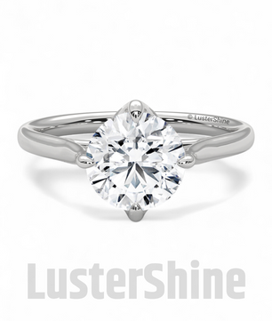 8 mm Round Solitaire Engagement Ring – Handcrafted Cathedral Solitaire Engagement Ring – Four Prong Setting Ring – Gift Ring by LusterShine