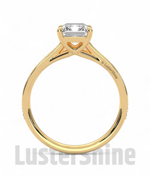 Radiant Cut Moissanite Solitaire Ring – Engagement Ring – Custom Bridal Ring – Timeless Modern Jewelry –  Custom Made Luxury Wedding Ring