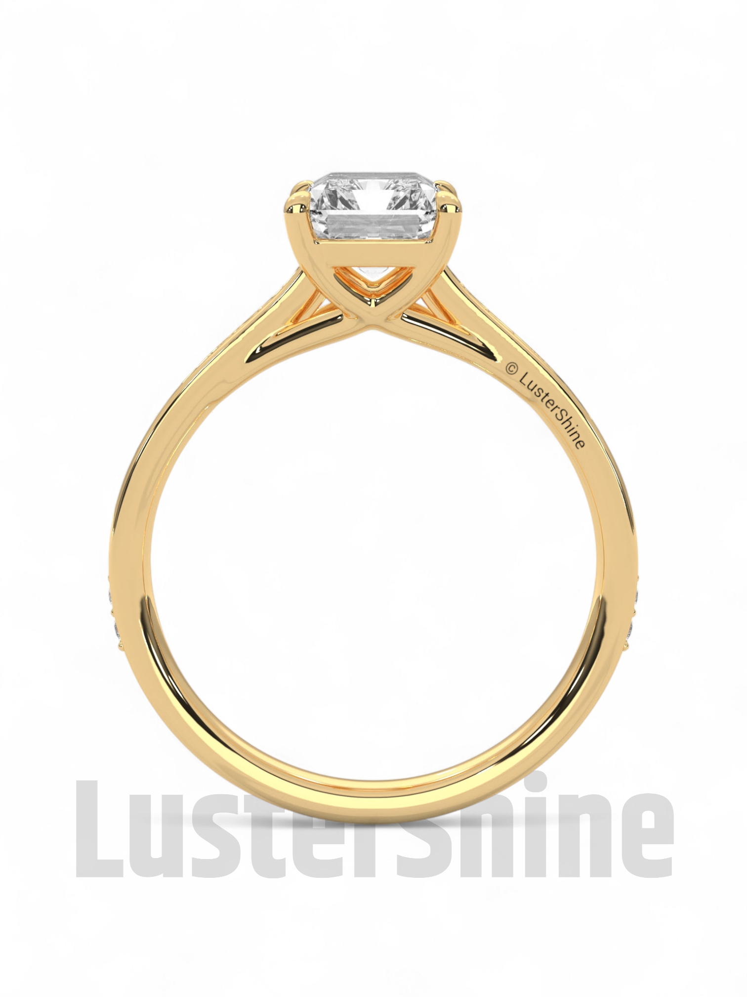 Radiant Cut Moissanite Solitaire Ring – Engagement Ring – Custom Bridal Ring – Timeless Modern Jewelry –  Custom Made Luxury Wedding Ring