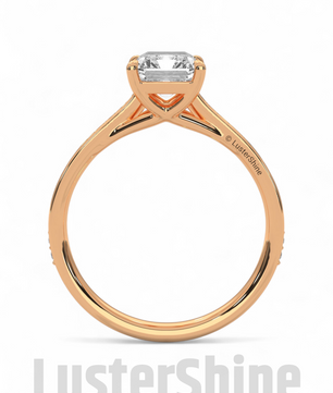 Radiant Cut Moissanite Solitaire Ring – Engagement Ring – Custom Bridal Ring – Timeless Modern Jewelry –  Custom Made Luxury Wedding Ring