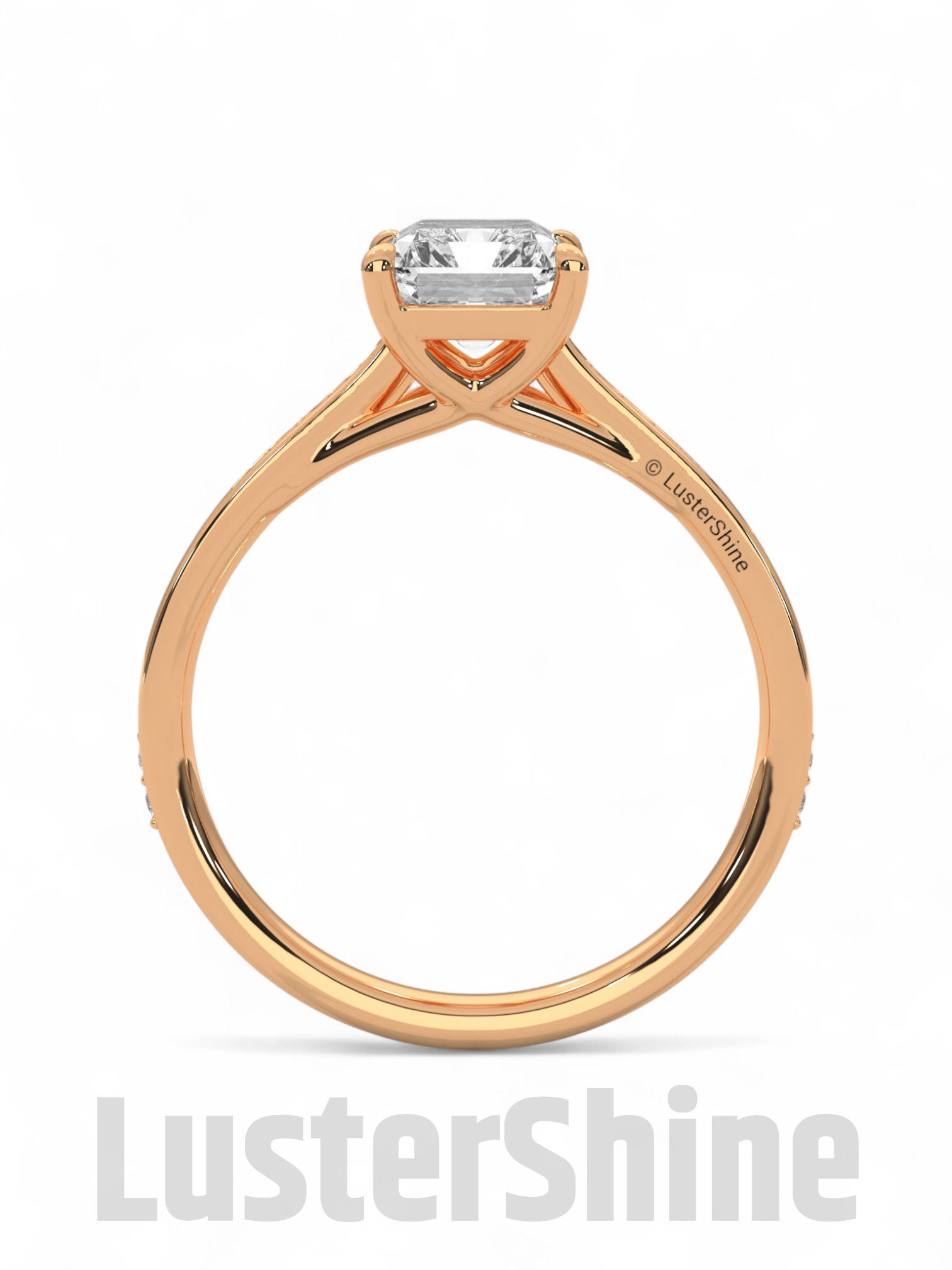 Radiant Cut Moissanite Solitaire Ring – Engagement Ring – Custom Bridal Ring – Timeless Modern Jewelry –  Custom Made Luxury Wedding Ring