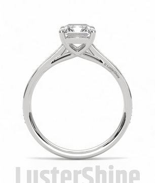 Radiant Cut Moissanite Solitaire Ring – Engagement Ring – Custom Bridal Ring – Timeless Modern Jewelry –  Custom Made Luxury Wedding Ring