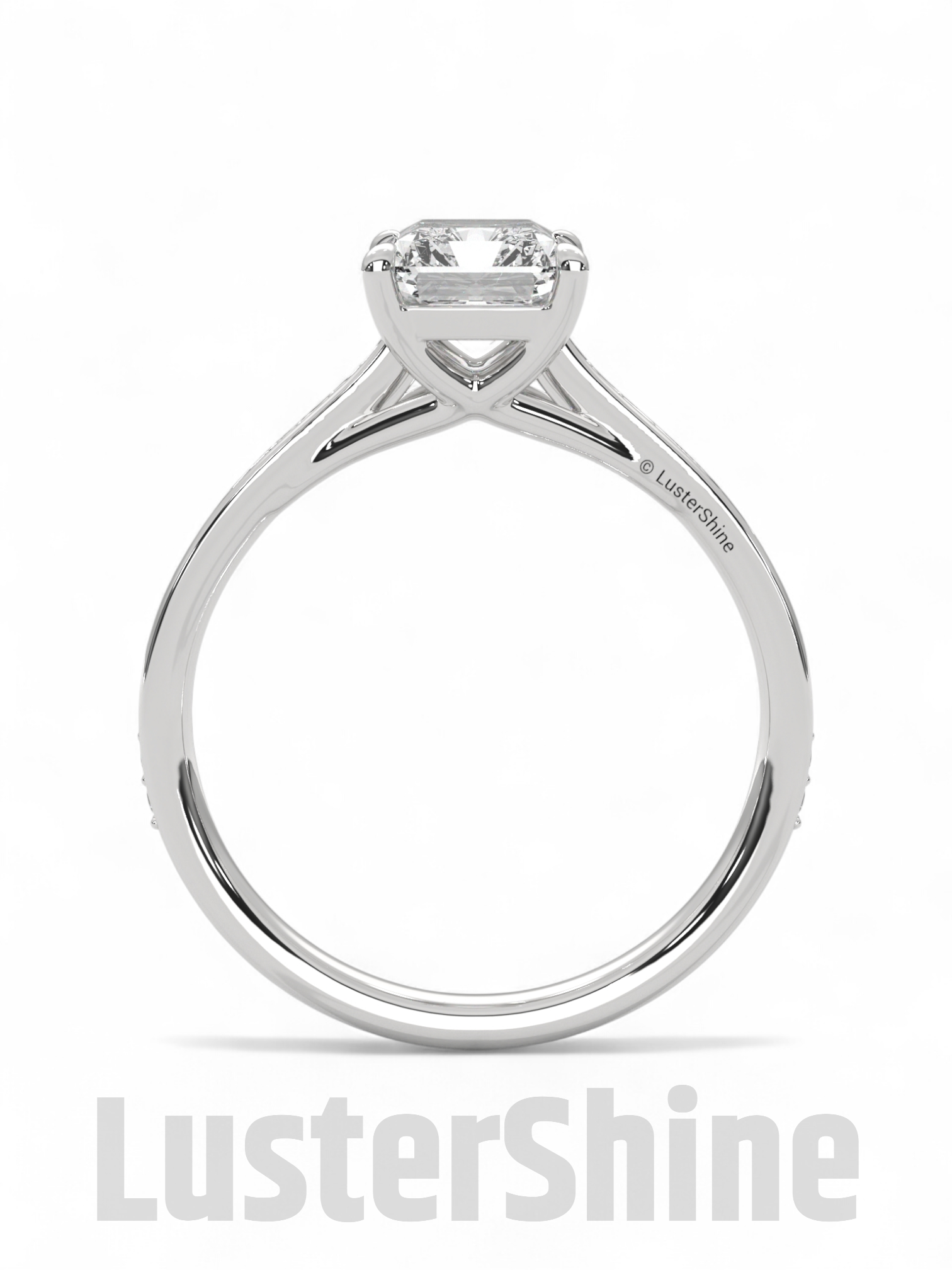 Radiant Cut Moissanite Solitaire Ring – Engagement Ring – Custom Bridal Ring – Timeless Modern Jewelry –  Custom Made Luxury Wedding Ring