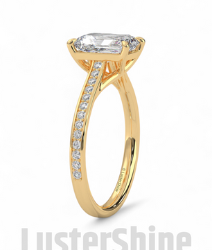 Radiant Cut Moissanite Solitaire Ring – Engagement Ring – Custom Bridal Ring – Timeless Modern Jewelry –  Custom Made Luxury Wedding Ring