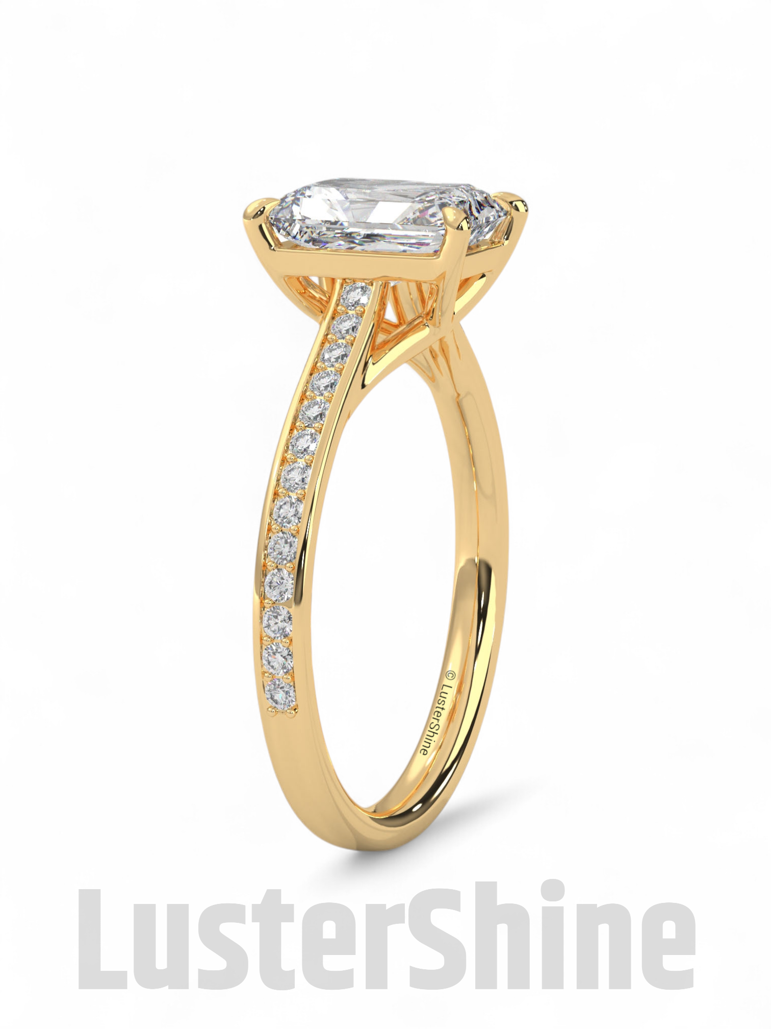 Radiant Cut Moissanite Solitaire Ring – Engagement Ring – Custom Bridal Ring – Timeless Modern Jewelry –  Custom Made Luxury Wedding Ring