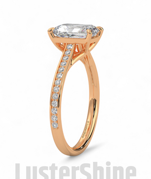 Radiant Cut Moissanite Solitaire Ring – Engagement Ring – Custom Bridal Ring – Timeless Modern Jewelry –  Custom Made Luxury Wedding Ring