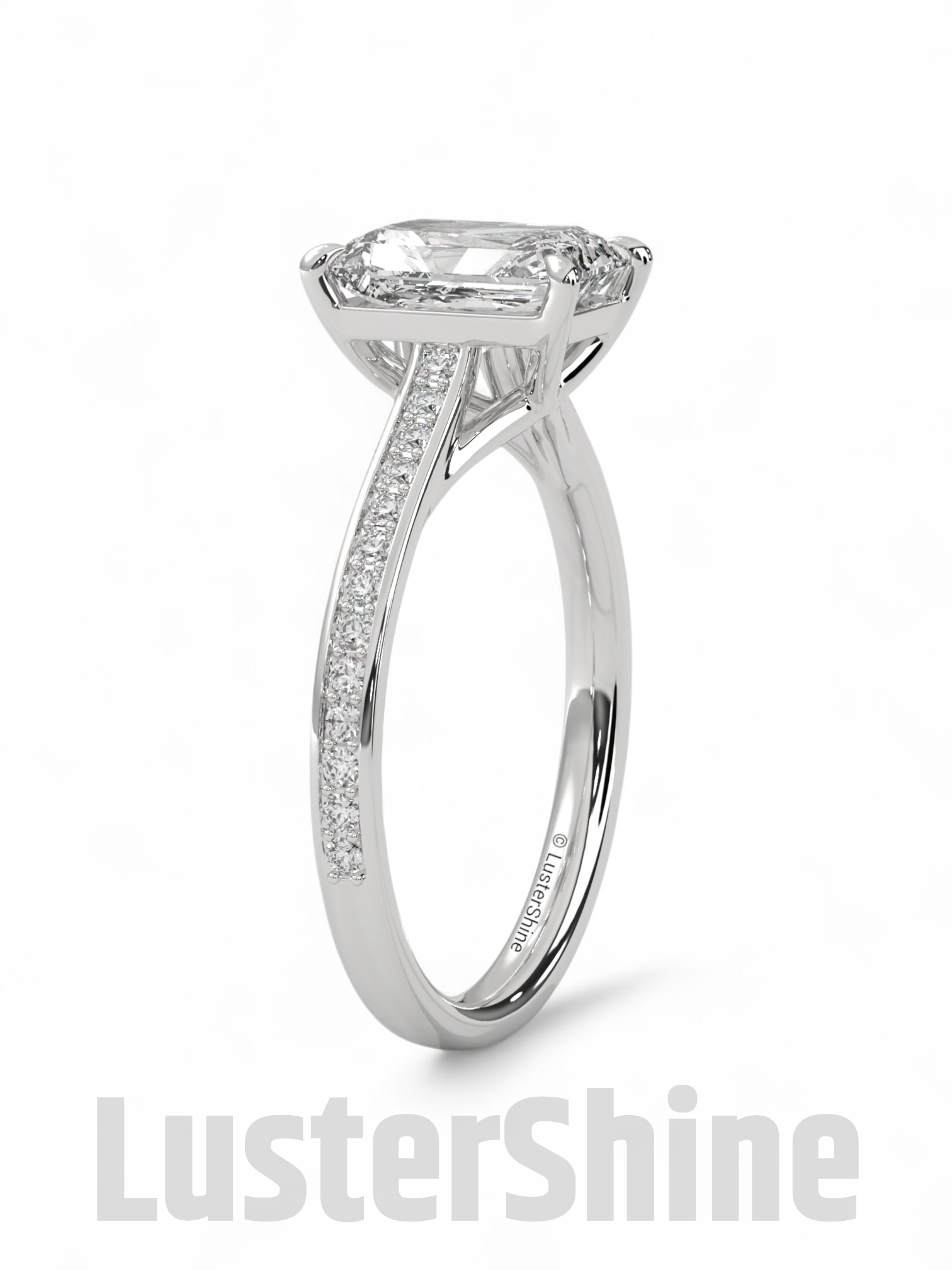 Radiant Cut Moissanite Solitaire Ring – Engagement Ring – Custom Bridal Ring – Timeless Modern Jewelry –  Custom Made Luxury Wedding Ring