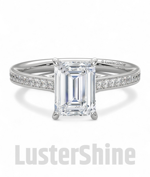 Radiant Cut Moissanite Solitaire Ring – Engagement Ring – Custom Bridal Ring – Timeless Modern Jewelry –  Custom Made Luxury Wedding Ring