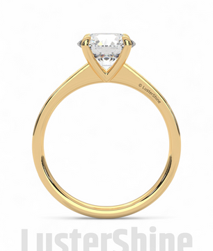 Elegant Round Cut Round Moissanite Engagement Ring with Pave Diamond Band – 14K/18K Gold Proposal Ring – Custom Diamond Fine Jewelry Gift