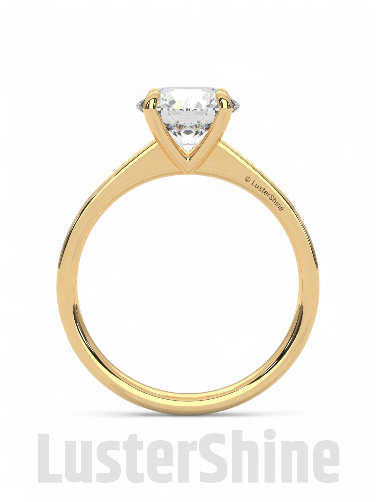 Elegant Round Cut Round Moissanite Engagement Ring with Pave Diamond Band – 14K/18K Gold Proposal Ring – Custom Diamond Fine Jewelry Gift