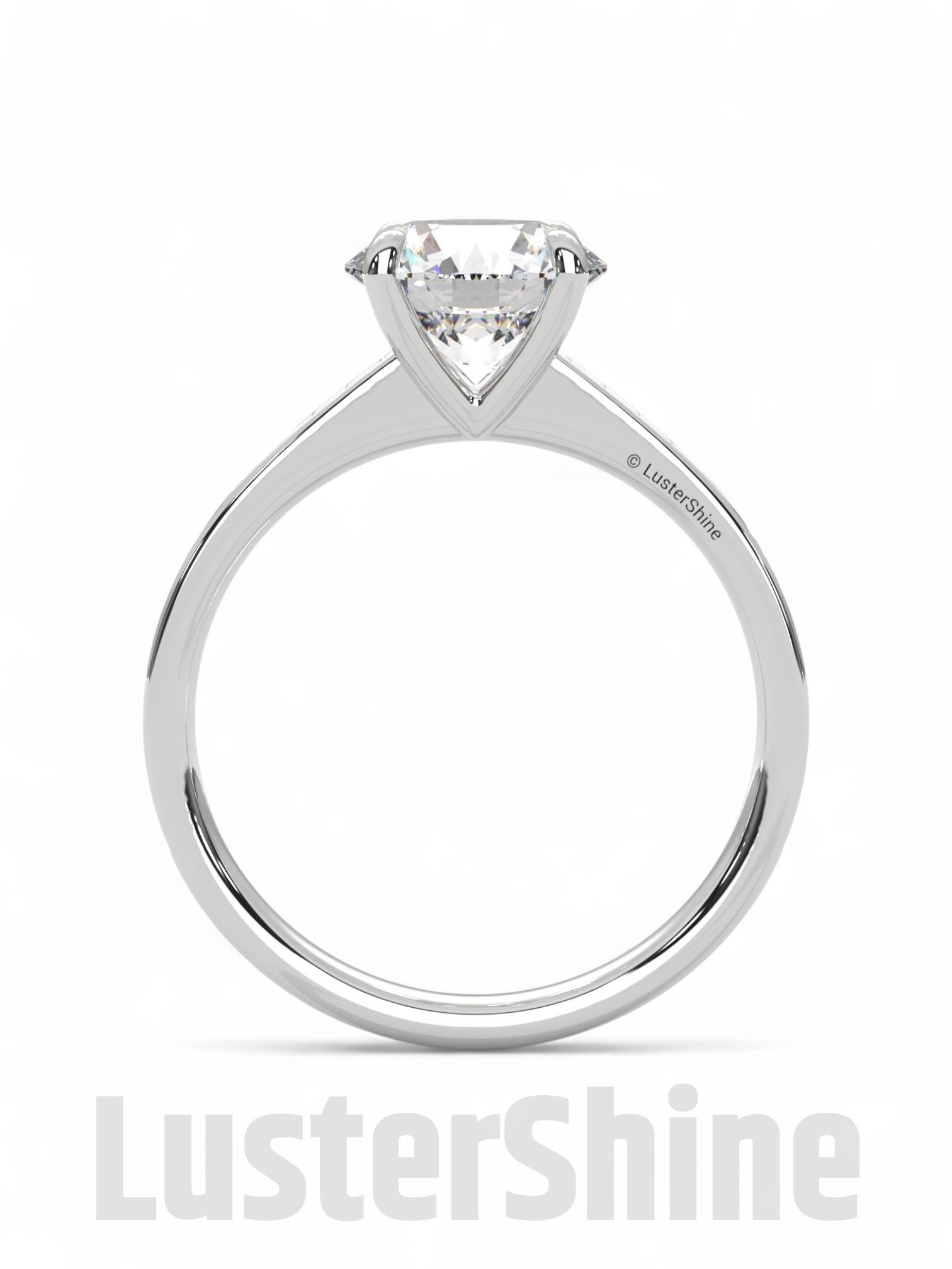 Elegant Round Cut Round Moissanite Engagement Ring with Pave Diamond Band – 14K/18K Gold Proposal Ring – Custom Diamond Fine Jewelry Gift