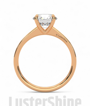 Elegant Round Cut Round Moissanite Engagement Ring with Pave Diamond Band – 14K/18K Gold Proposal Ring – Custom Diamond Fine Jewelry Gift