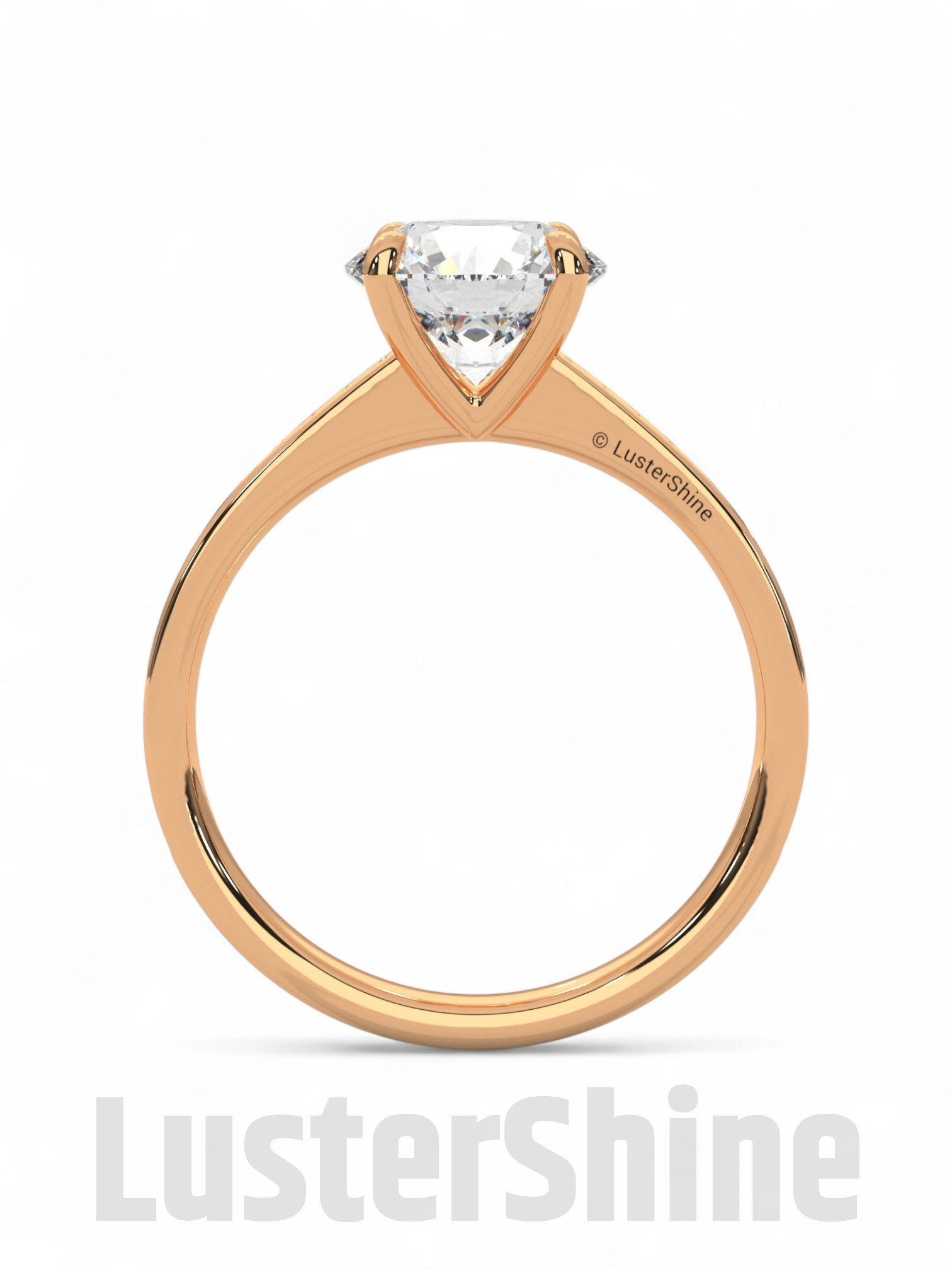 Elegant Round Cut Round Moissanite Engagement Ring with Pave Diamond Band – 14K/18K Gold Proposal Ring – Custom Diamond Fine Jewelry Gift