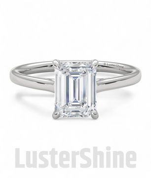 2CT Emerald Cut Solitaire Engagement Ring – Emerald Promise Ring – Modern Jewelry –  2ct Center Stone in Solid Gold Ring – Customizable ring