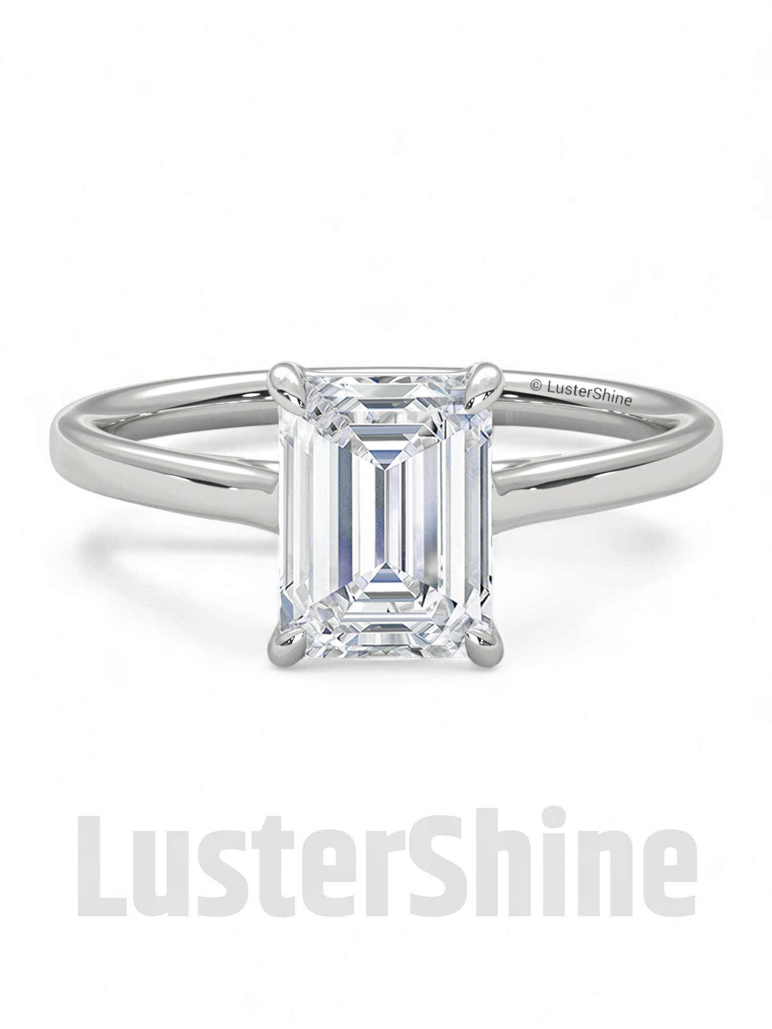 2CT Emerald Cut Solitaire Engagement Ring – Emerald Promise Ring – Modern Jewelry –  2ct Center Stone in Solid Gold Ring – Customizable ring