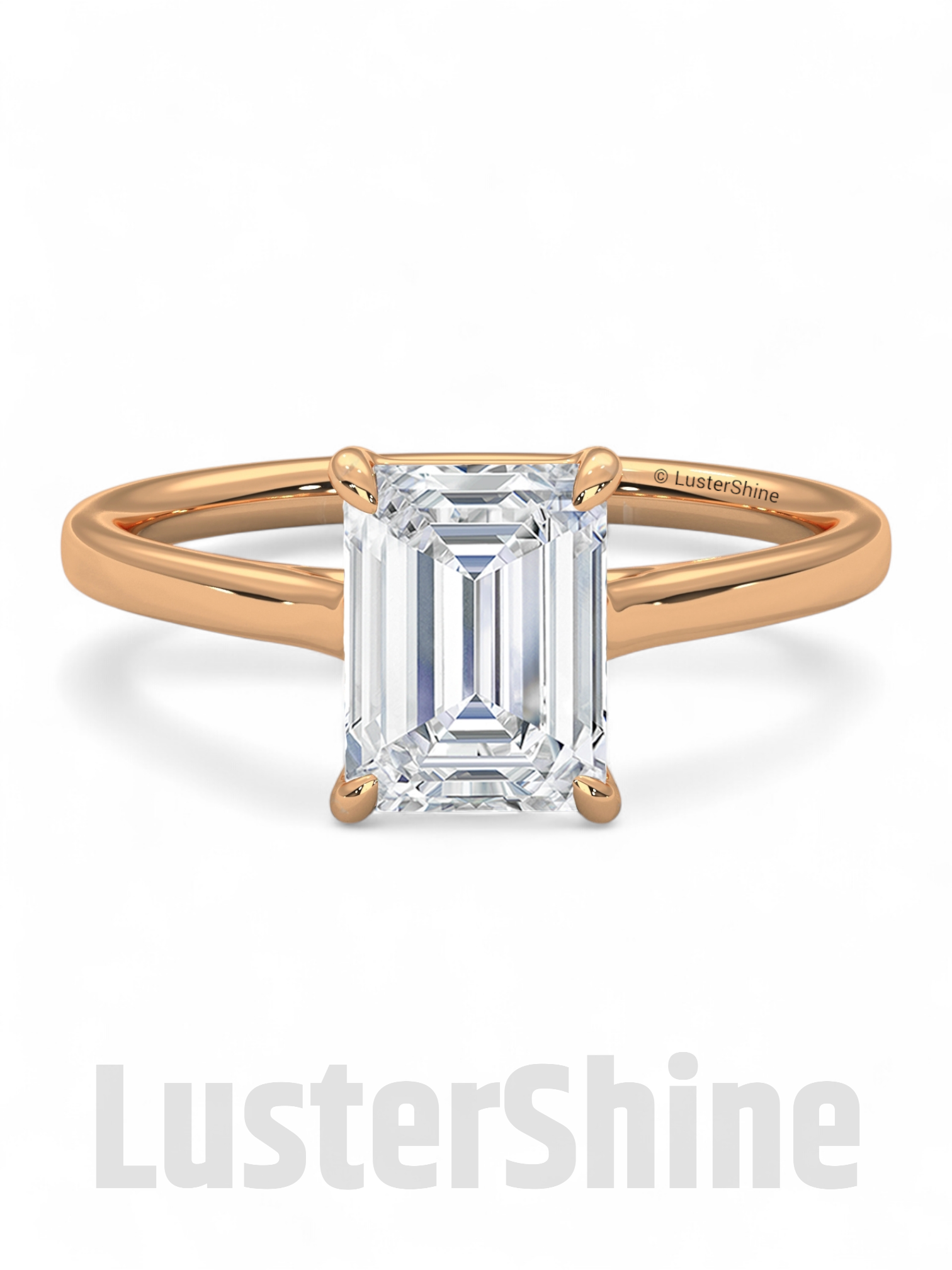 2CT Emerald Cut Solitaire Engagement Ring – Emerald Promise Ring – Modern Jewelry –  2ct Center Stone in Solid Gold Ring – Customizable ring