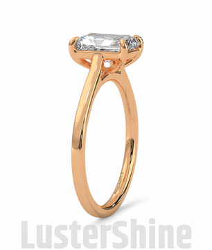 2CT Emerald Cut Solitaire Engagement Ring – Emerald Promise Ring – Modern Jewelry –  2ct Center Stone in Solid Gold Ring – Customizable ring