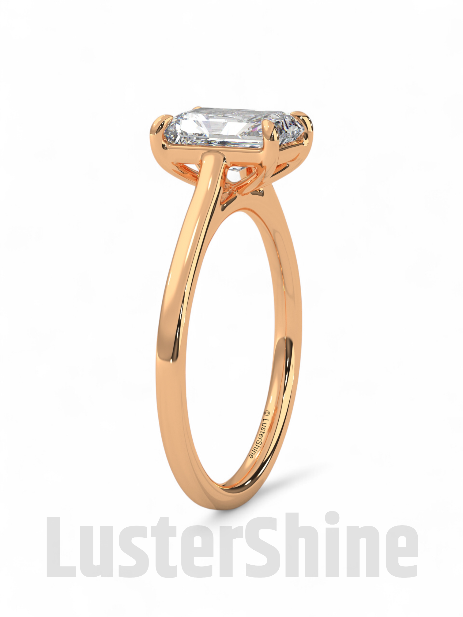 2CT Emerald Cut Solitaire Engagement Ring – Emerald Promise Ring – Modern Jewelry –  2ct Center Stone in Solid Gold Ring – Customizable ring