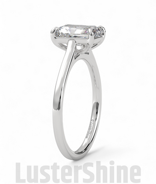2CT Emerald Cut Solitaire Engagement Ring – Emerald Promise Ring – Modern Jewelry –  2ct Center Stone in Solid Gold Ring – Customizable ring