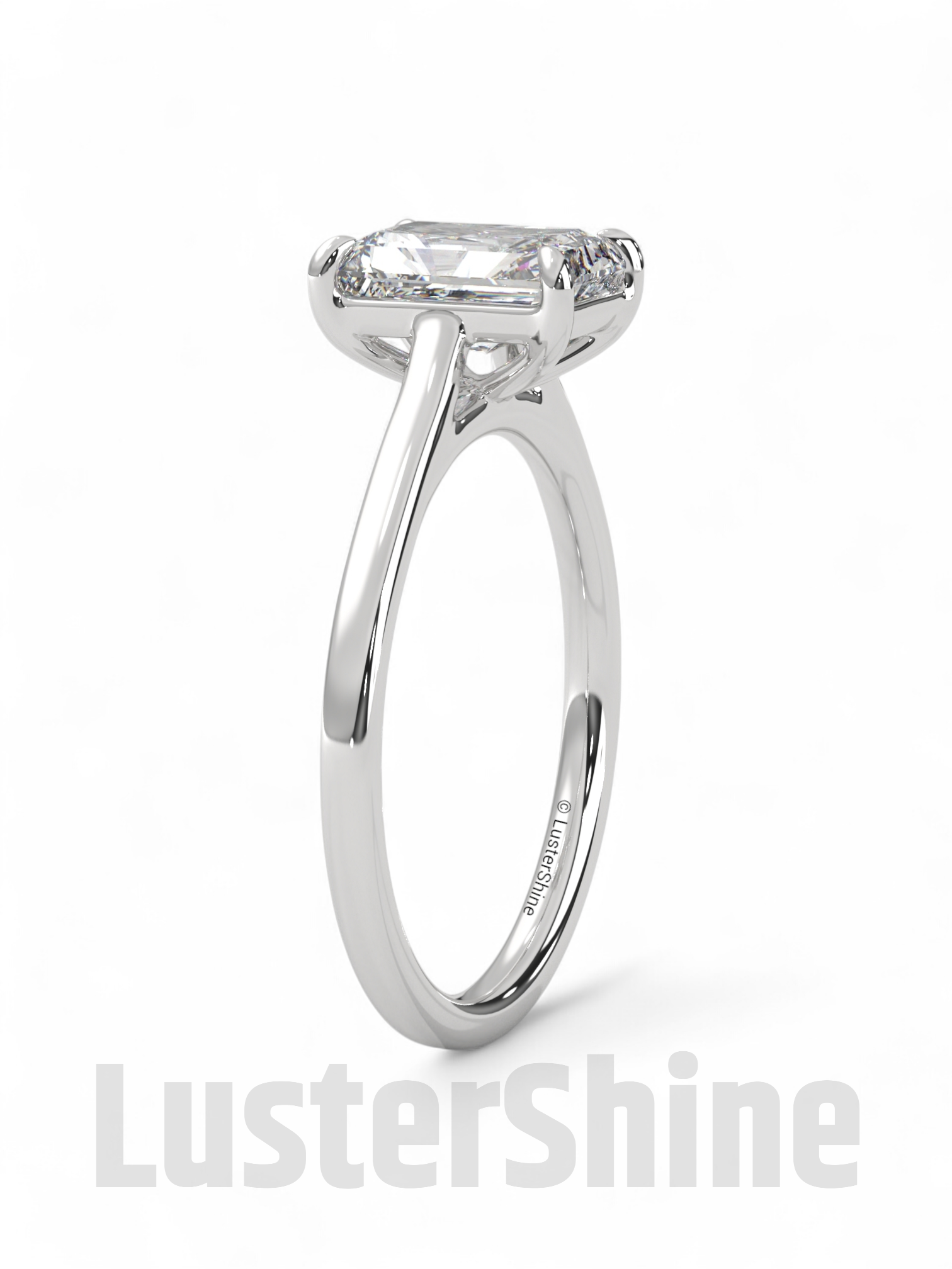 2CT Emerald Cut Solitaire Engagement Ring – Emerald Promise Ring – Modern Jewelry –  2ct Center Stone in Solid Gold Ring – Customizable ring