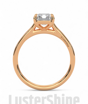 2CT Emerald Cut Solitaire Engagement Ring – Emerald Promise Ring – Modern Jewelry –  2ct Center Stone in Solid Gold Ring – Customizable ring