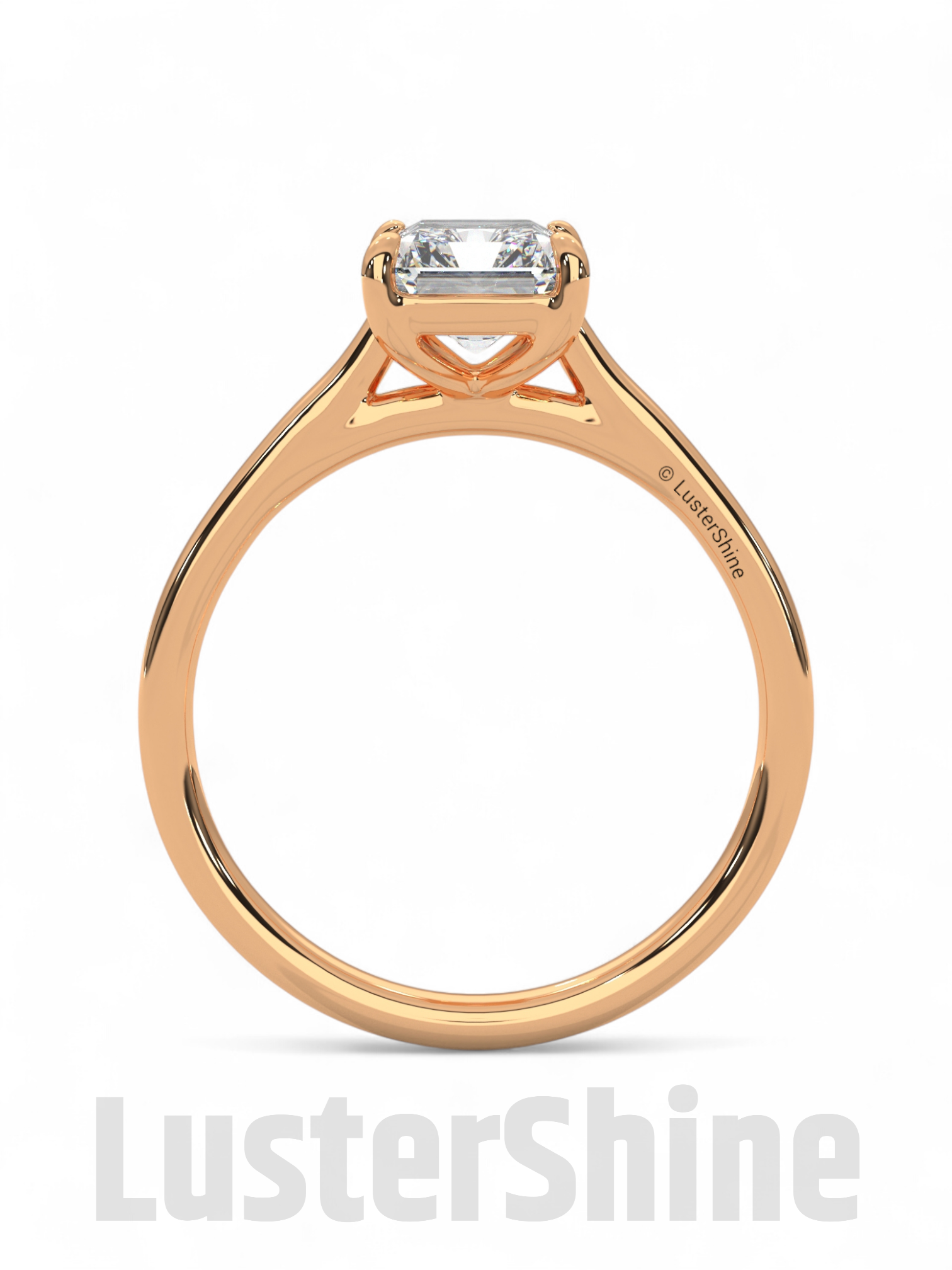 2CT Emerald Cut Solitaire Engagement Ring – Emerald Promise Ring – Modern Jewelry –  2ct Center Stone in Solid Gold Ring – Customizable ring