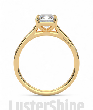2CT Emerald Cut Solitaire Engagement Ring – Emerald Promise Ring – Modern Jewelry –  2ct Center Stone in Solid Gold Ring – Customizable ring