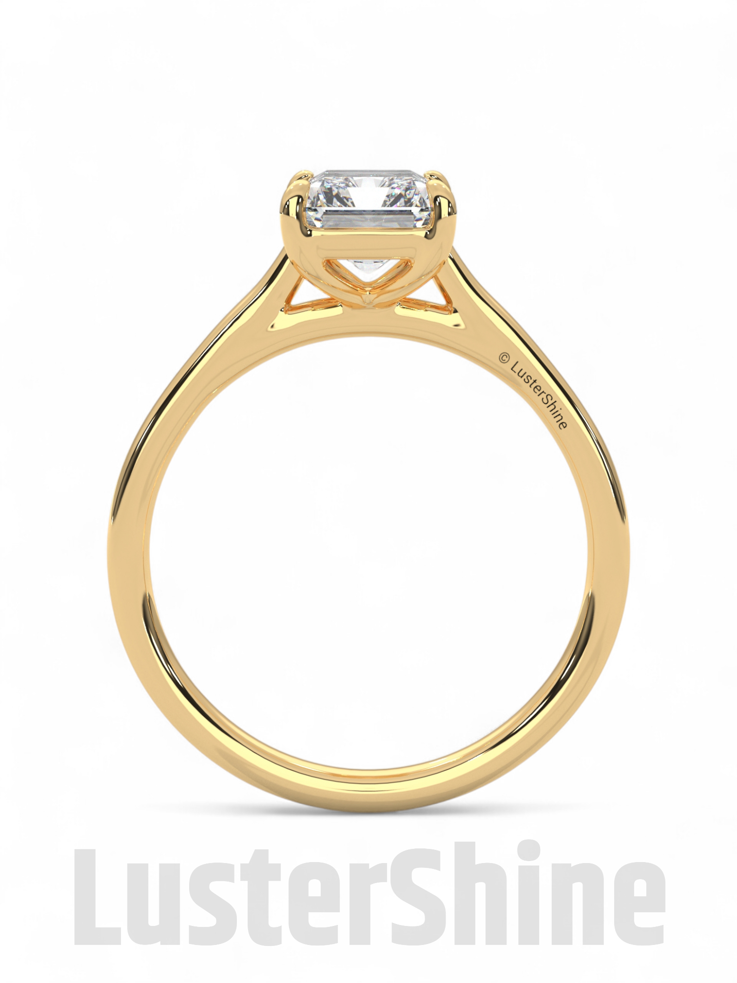 2CT Emerald Cut Solitaire Engagement Ring – Emerald Promise Ring – Modern Jewelry –  2ct Center Stone in Solid Gold Ring – Customizable ring